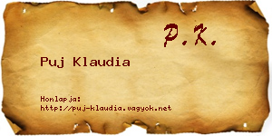 Puj Klaudia névjegykártya